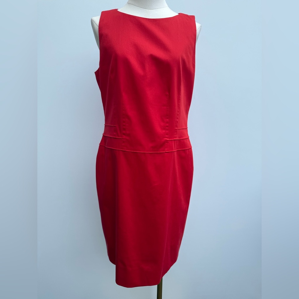 Hugo Boss Elbise Sleeveless Vibrant Red Mini Dress Size 12
